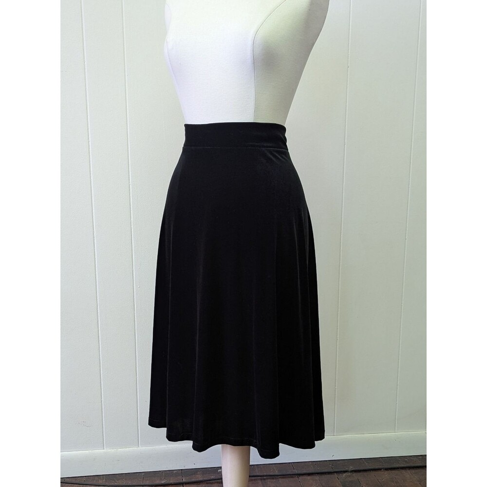 Black Velvet A-Line Skirt By Lands End Size 0X Plus